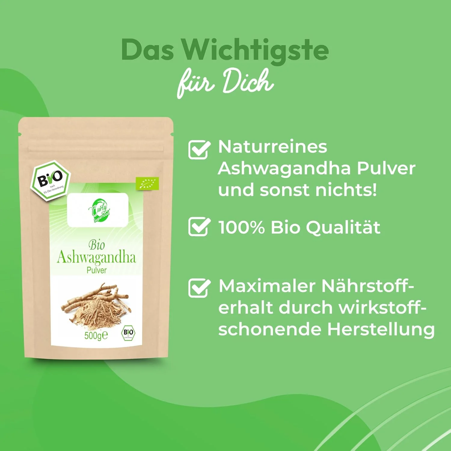Ashwagandha Pulver | 500g Bio & Rohkost - Image 2