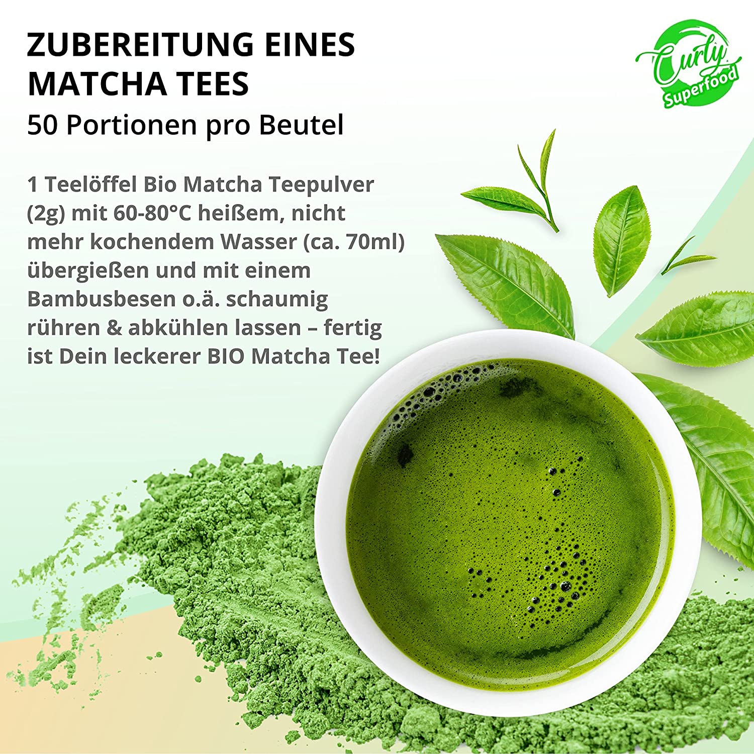 Bio Matcha Pulver | 100 g Matcha Tee - Image 2